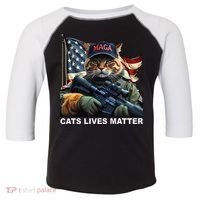 Cats Lives Matter Funny Trump 2024 Cat Maga Gift Toddler Fine Jersey T-Shirt thumb 0