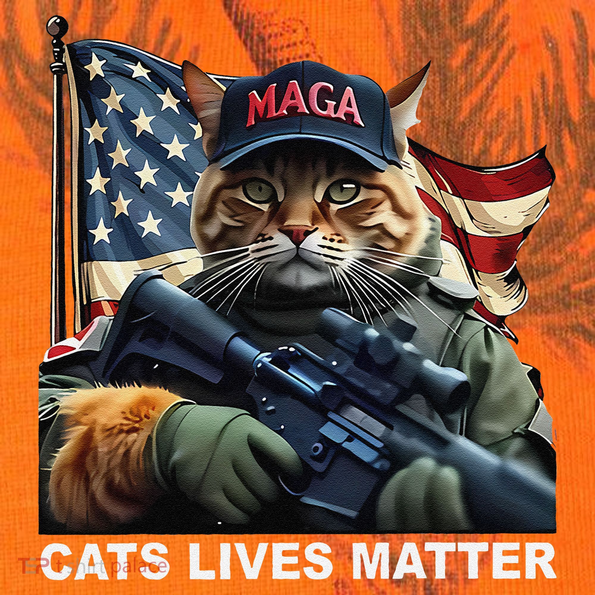 Cats Lives Matter Funny Trump 2024 Cat Maga Gift Kati Licensed 12" Camo Cuffed Beanie