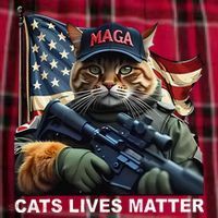 Cats Lives Matter Funny Trump 2024 Cat Maga Gift Women's Flannel Plaid Pajama Pants thumb 2