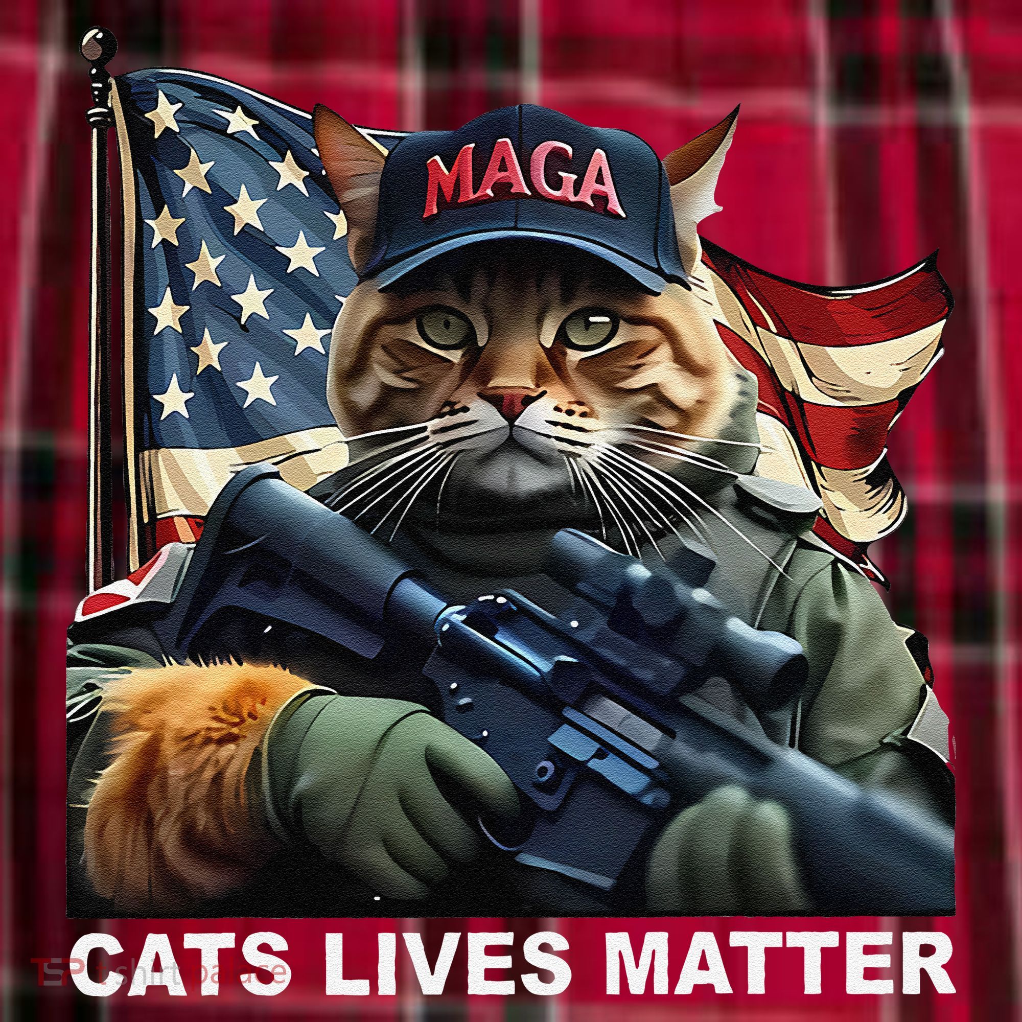 Cats Lives Matter Funny Trump 2024 Cat Maga Gift Women's Flannel Plaid Pajama Pants
