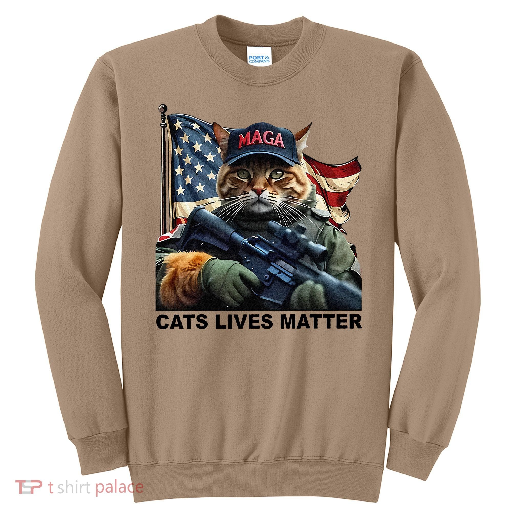 Cats Lives Matter Funny Trump 2024 Cat Maga Gift Sweatshirt
