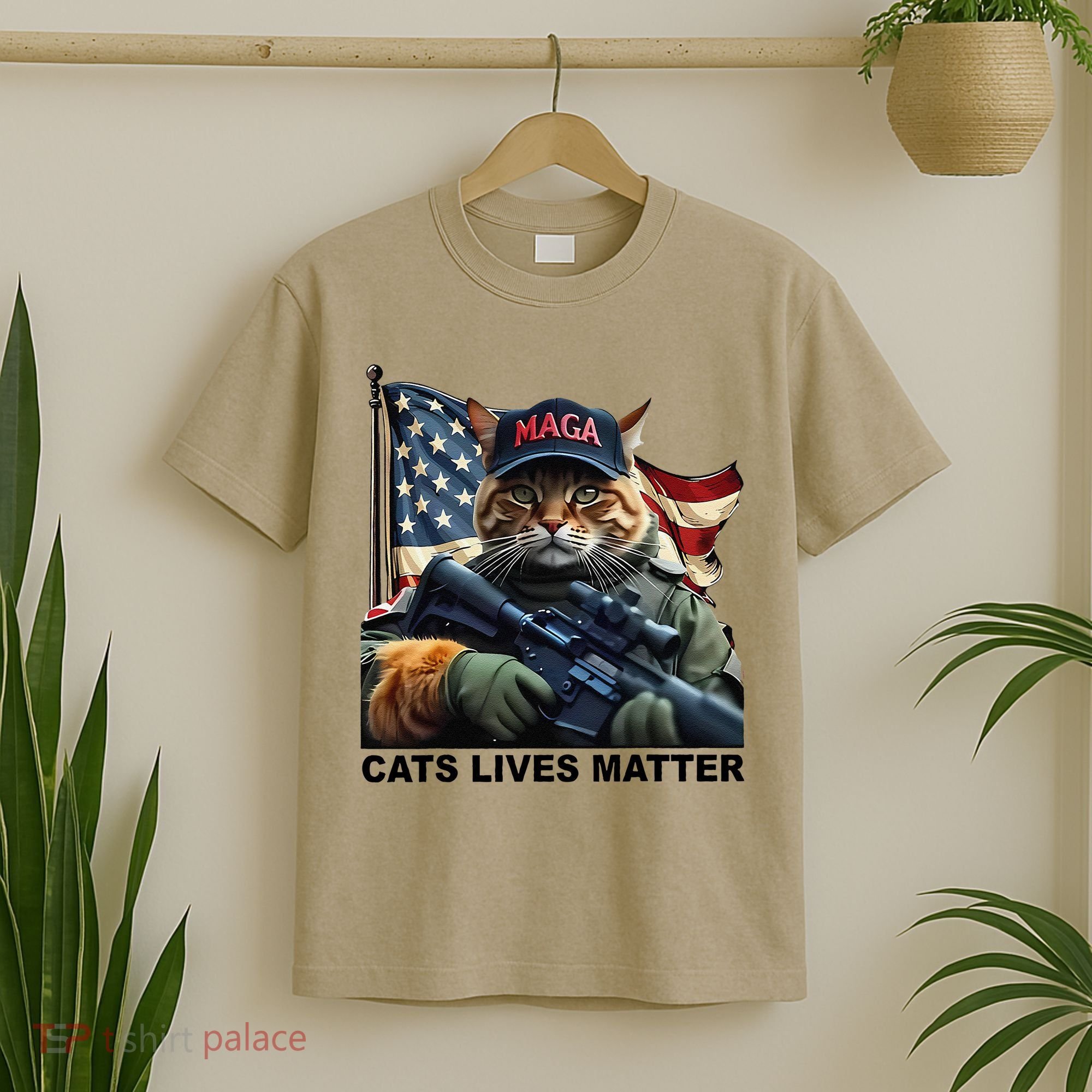 Cats Lives Matter Funny Trump 2024 Cat Maga Gift T-Shirt