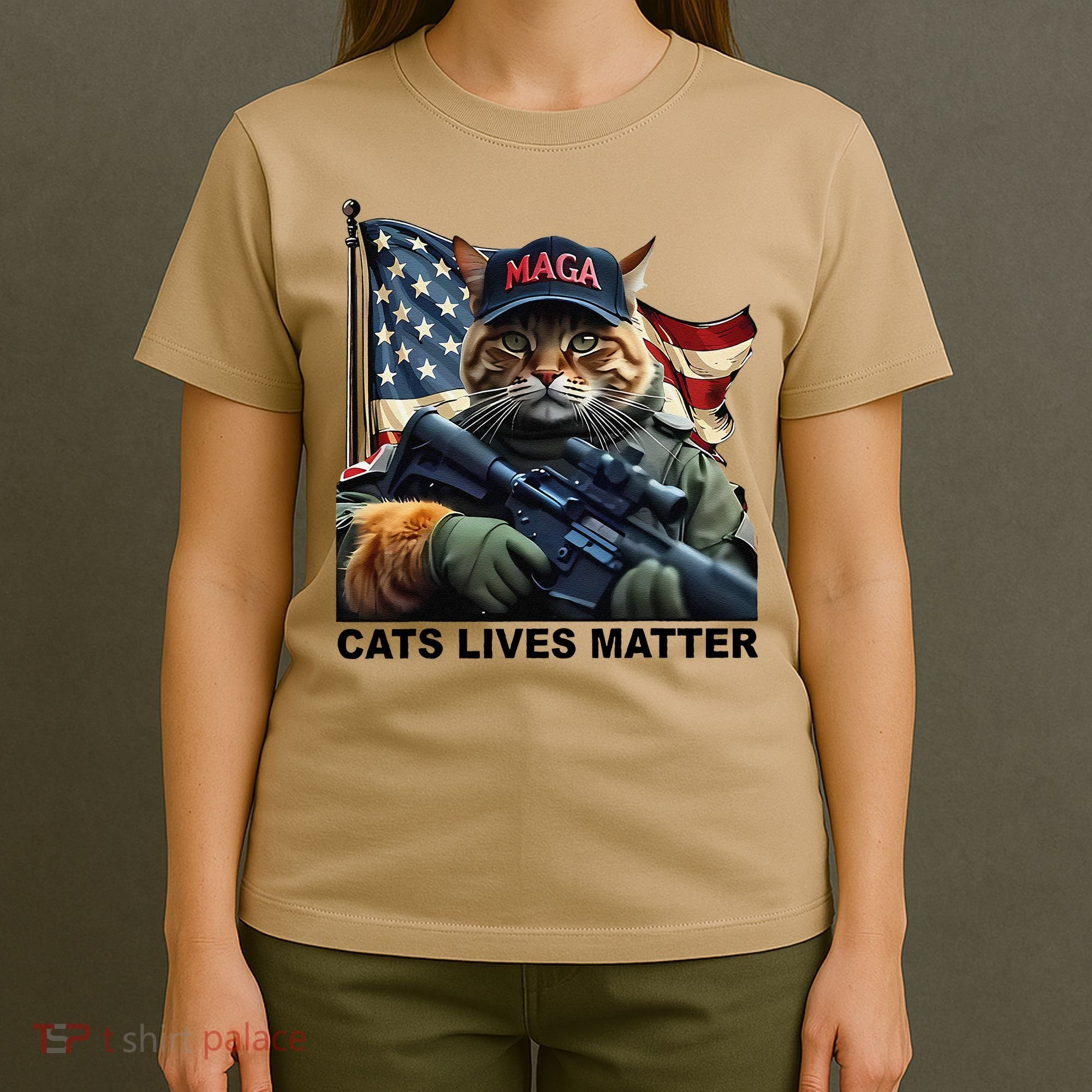 Cats Lives Matter Funny Trump 2024 Cat Maga Gift T-Shirt