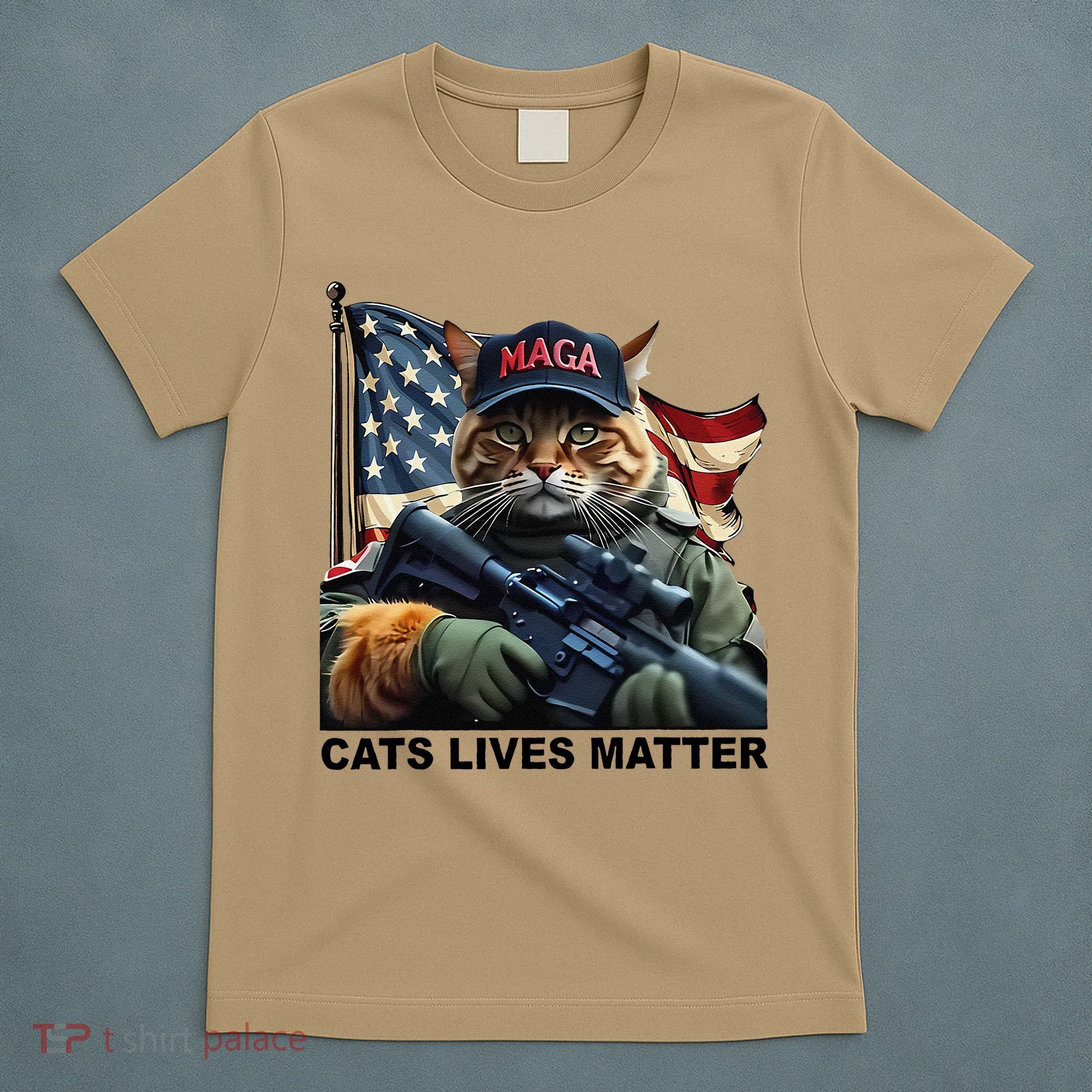 Cats Lives Matter Funny Trump 2024 Cat Maga Gift T-Shirt