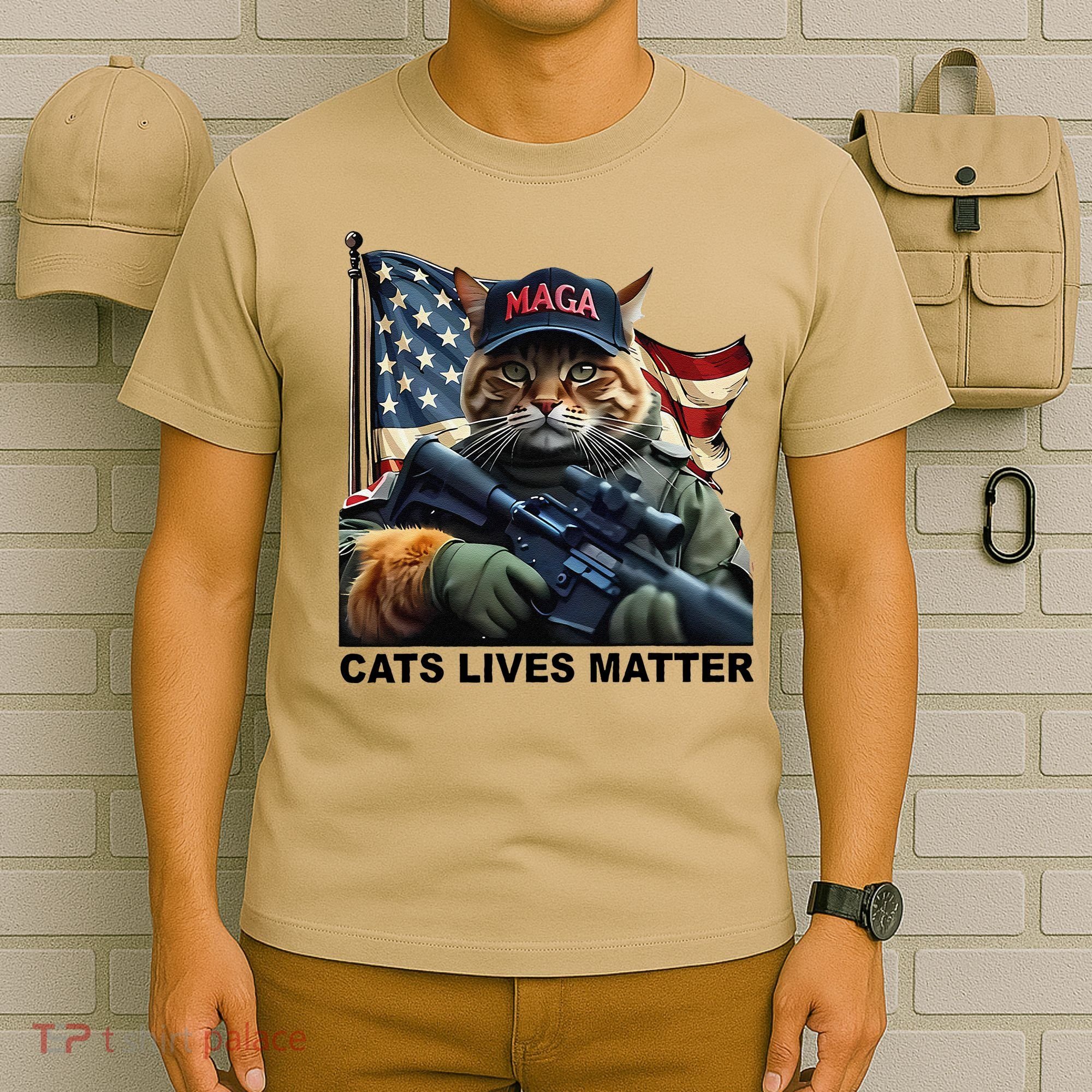 Cats Lives Matter Funny Trump 2024 Cat Maga Gift T-Shirt