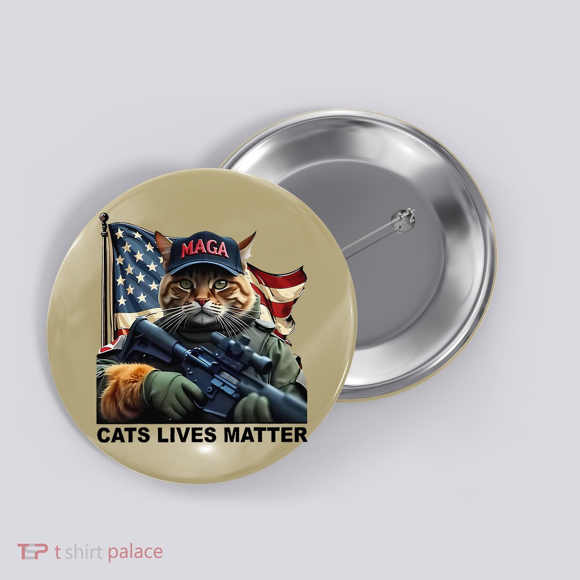 Cats Lives Matter Funny Trump 2024 Cat Maga Gift Button