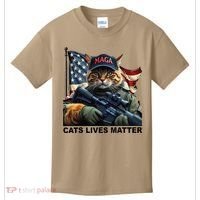Cats Lives Matter Funny Trump 2024 Cat Maga Gift Kids T-Shirt thumb 0