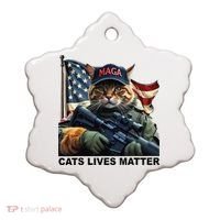 Cats Lives Matter Funny Trump 2024 Cat Maga Gift Ceramic Ornament thumb 0