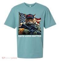 Cats Lives Matter Funny Trump 2024 Cat Maga Gift Sueded Cloud Jersey T-Shirt thumb 0