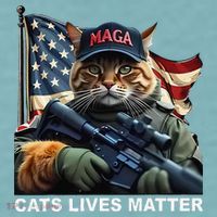 Cats Lives Matter Funny Trump 2024 Cat Maga Gift Sueded Cloud Jersey T-Shirt thumb 2
