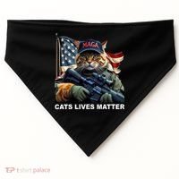 Cats Lives Matter Funny Trump 2024 Cat Maga USA-Made Doggie Bandana thumb 0