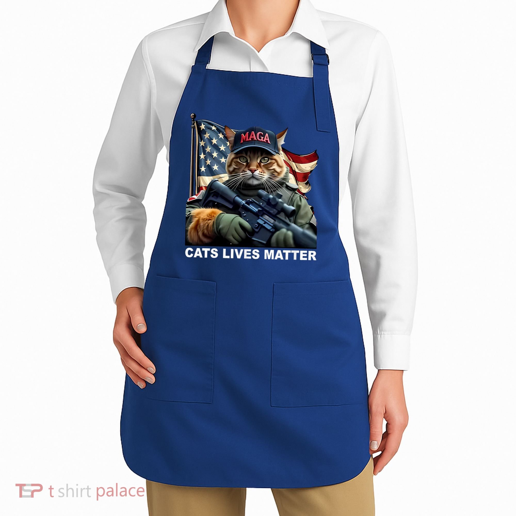 Cats Lives Matter Funny Trump 2024 Cat Maga Apron