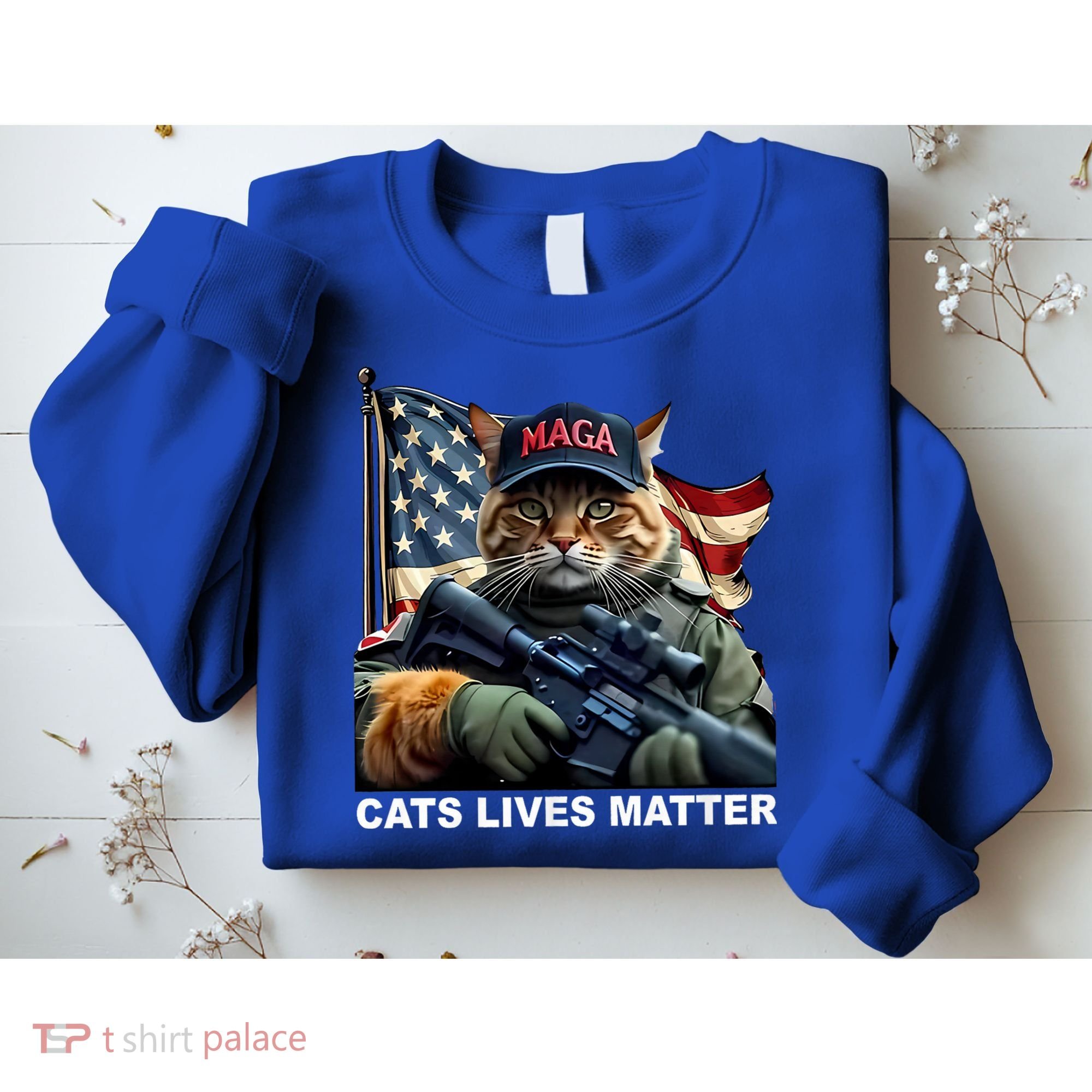 Cats Lives Matter Funny Trump 2024 Cat Maga Sweatshirt
