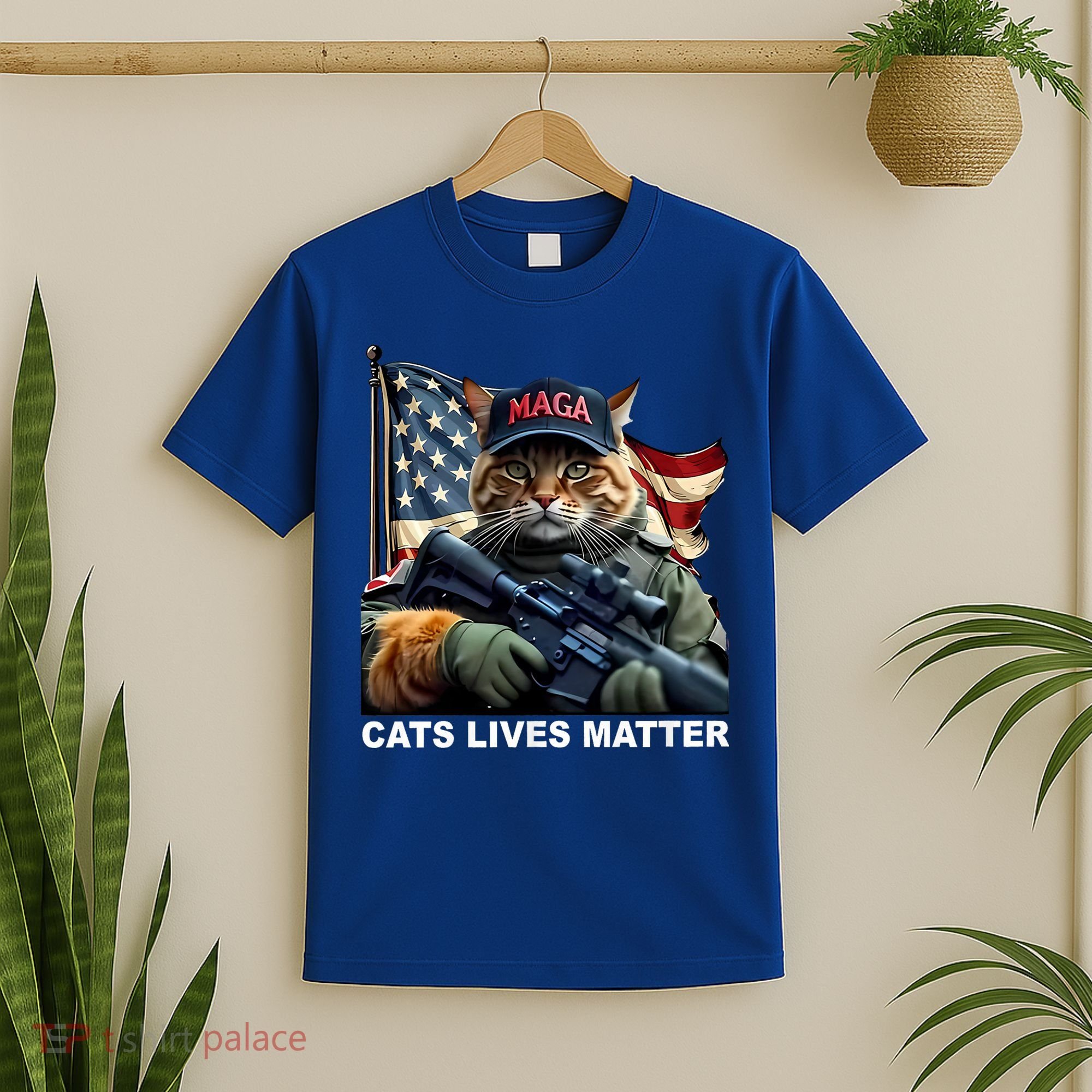 Cats Lives Matter Funny Trump 2024 Cat Maga T-Shirt