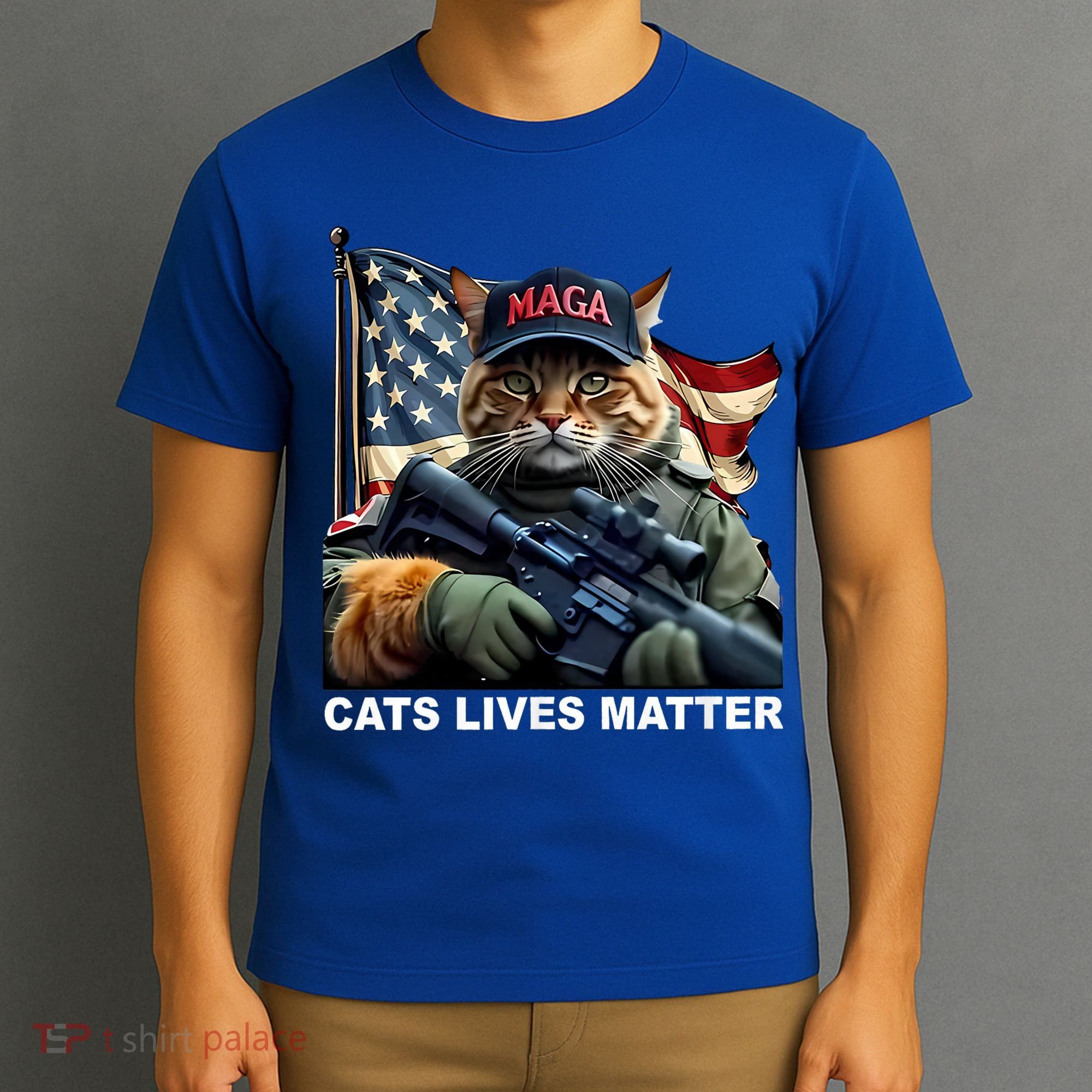 Cats Lives Matter Funny Trump 2024 Cat Maga T-Shirt