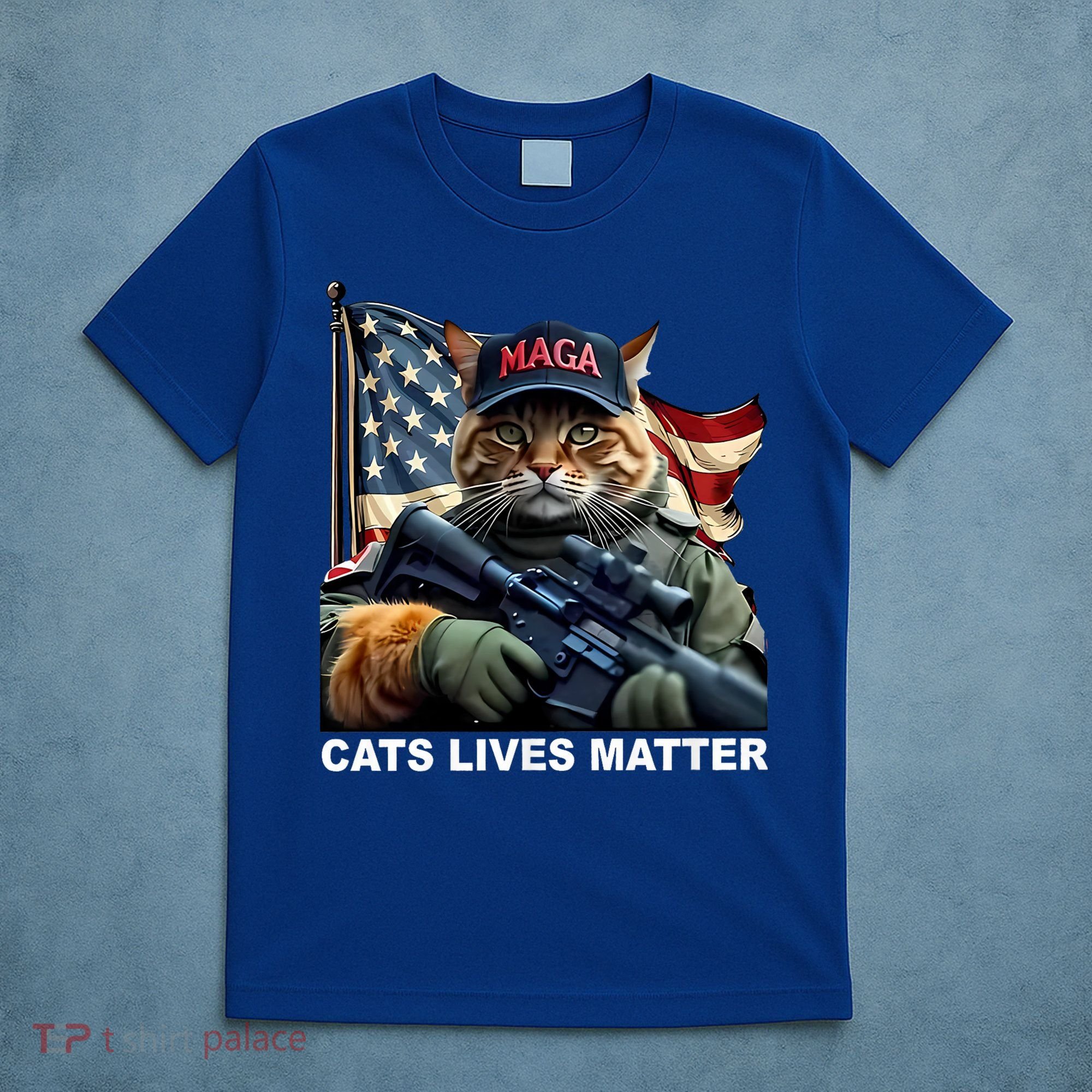 Cats Lives Matter Funny Trump 2024 Cat Maga T-Shirt