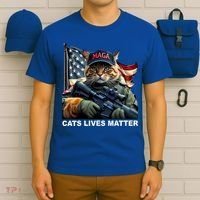 Cats Lives Matter Funny Trump 2024 Cat Maga T-Shirt thumb 6
