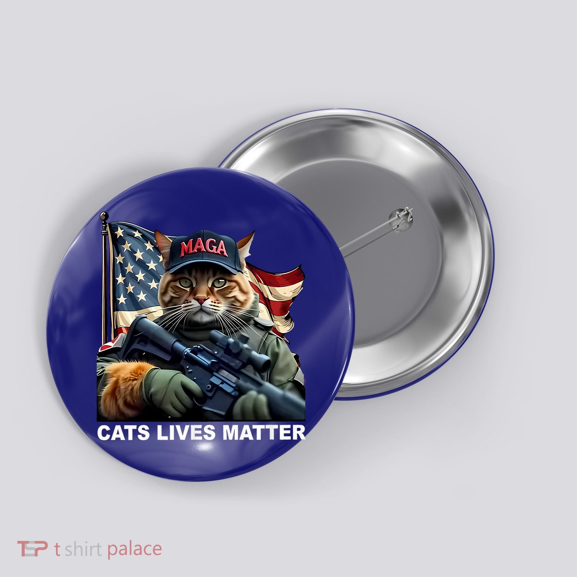 Cats Lives Matter Funny Trump 2024 Cat Maga Button