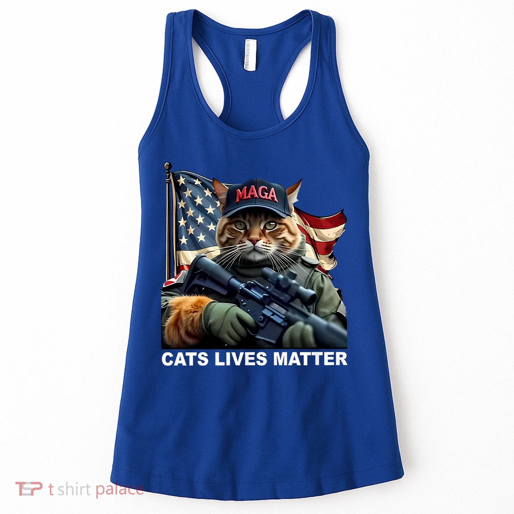 Cats Lives Matter Funny Trump 2024 Cat Maga Women's Tank Top