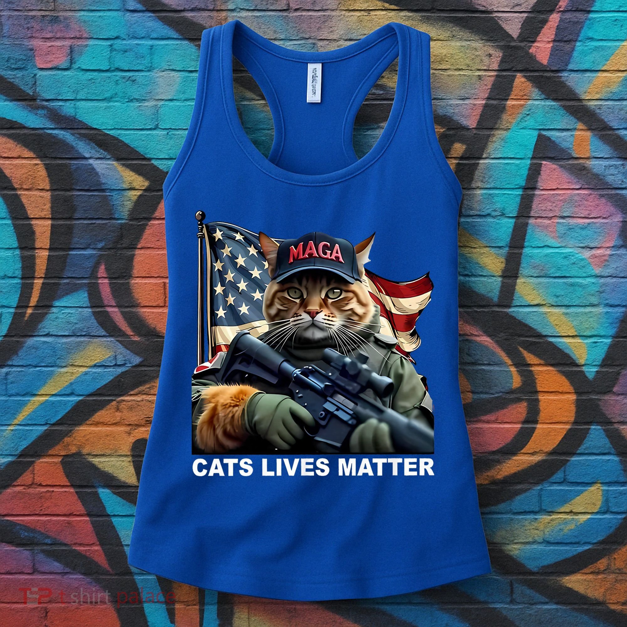 Cats Lives Matter Funny Trump 2024 Cat Maga Women's Tank Top