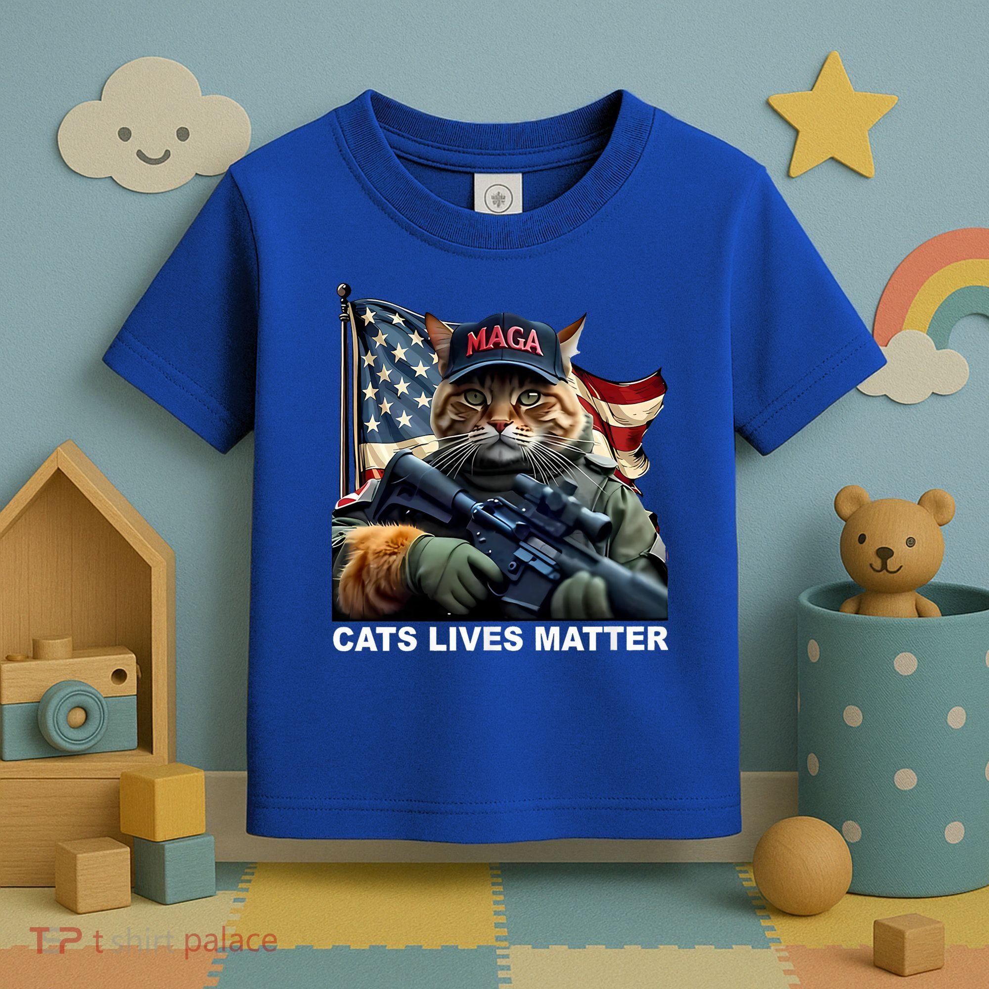 Cats Lives Matter Funny Trump 2024 Cat Maga Toddler T-Shirt