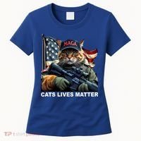 Cats Lives Matter Funny Trump 2024 Cat Maga Women's T-Shirt thumb 0