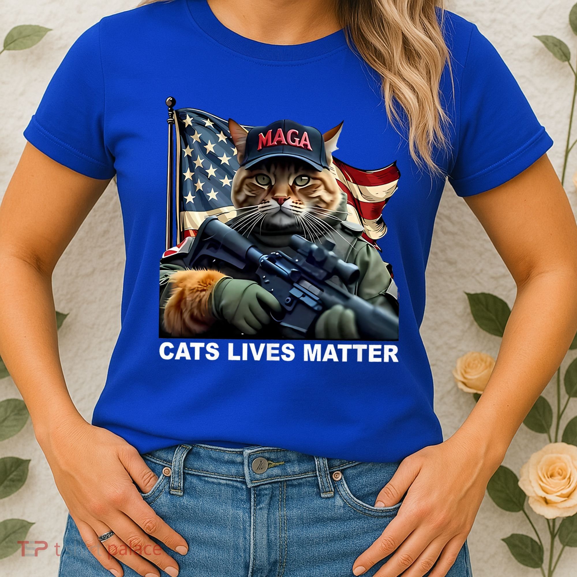 Cats Lives Matter Funny Trump 2024 Cat Maga Women's T-Shirt