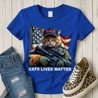 Cats Lives Matter Funny Trump 2024 Cat Maga Women's T-Shirt thumb 3