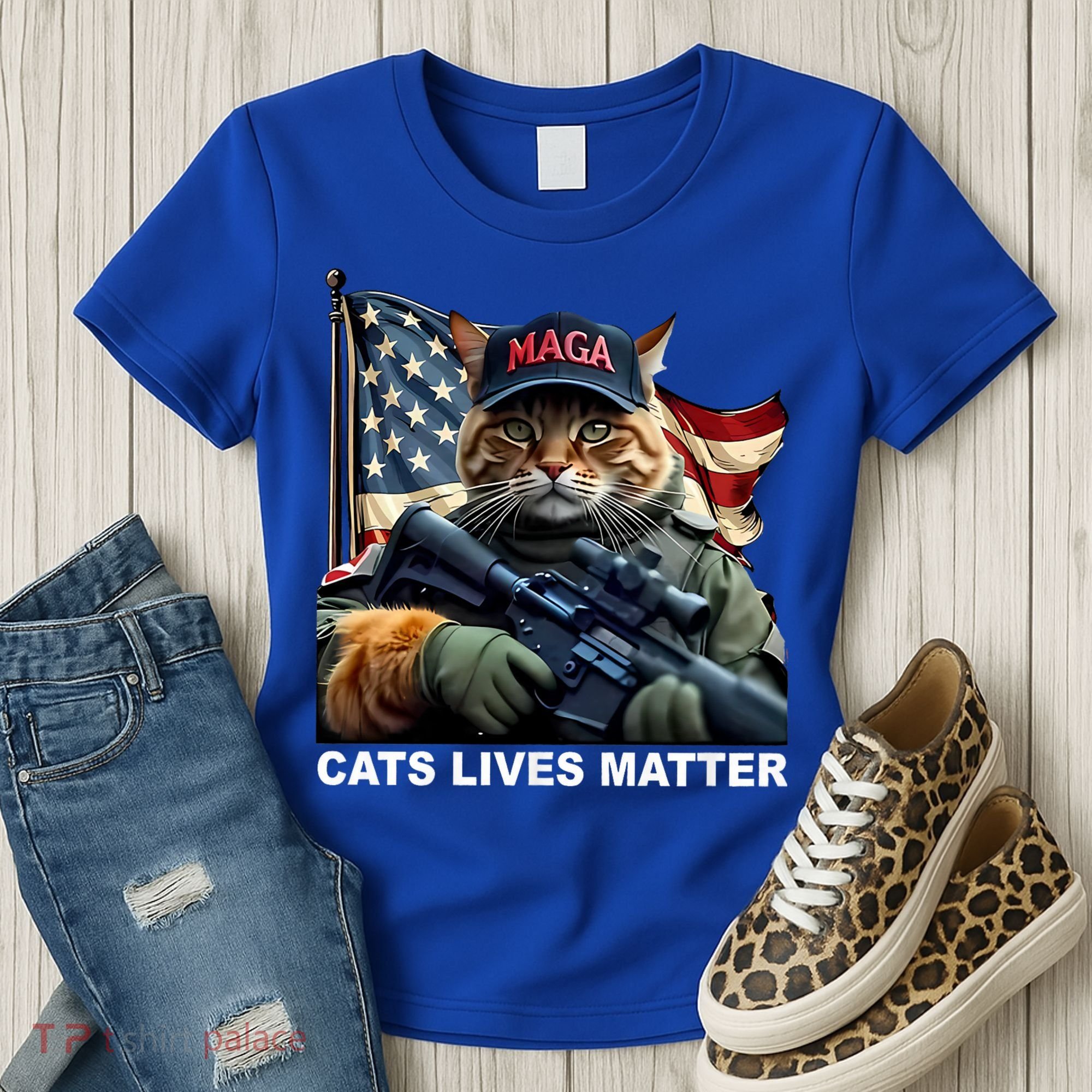 Cats Lives Matter Funny Trump 2024 Cat Maga Women's T-Shirt