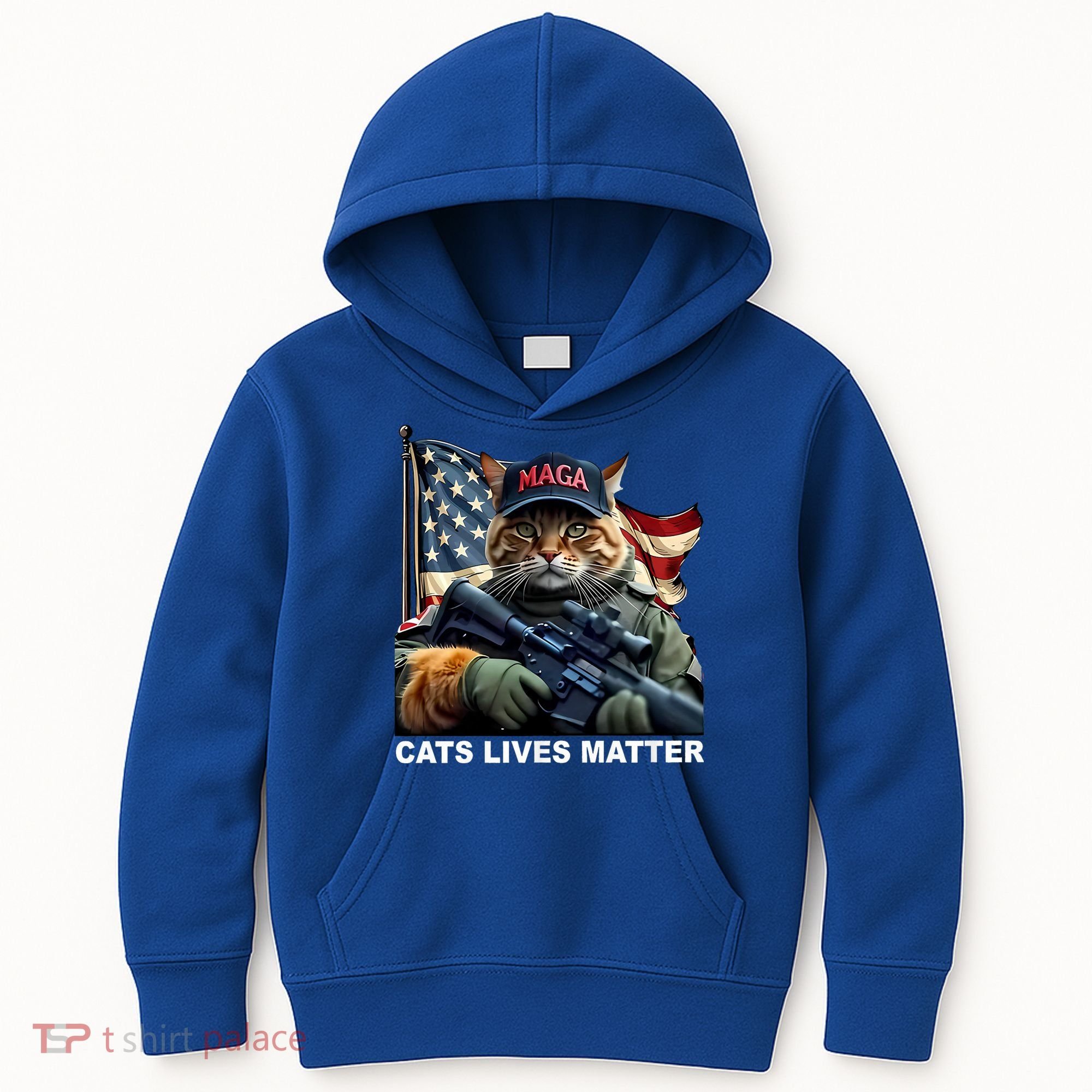 Cats Lives Matter Funny Trump 2024 Cat Maga Kids Hoodie