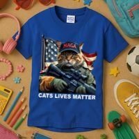 Cats Lives Matter Funny Trump 2024 Cat Maga Kids T-Shirt thumb 3