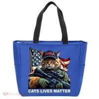 Cats Lives Matter Funny Trump 2024 Cat Maga Tote Bag thumb 0