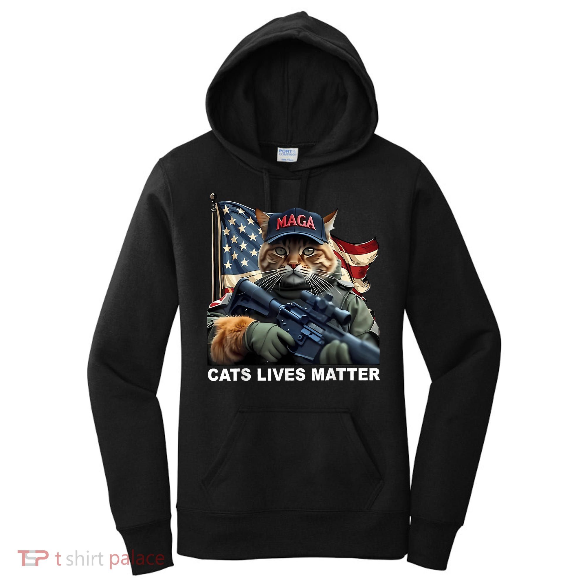 Cats Lives Matter Funny Trump 2024 Cat Maga Women's Hoodie