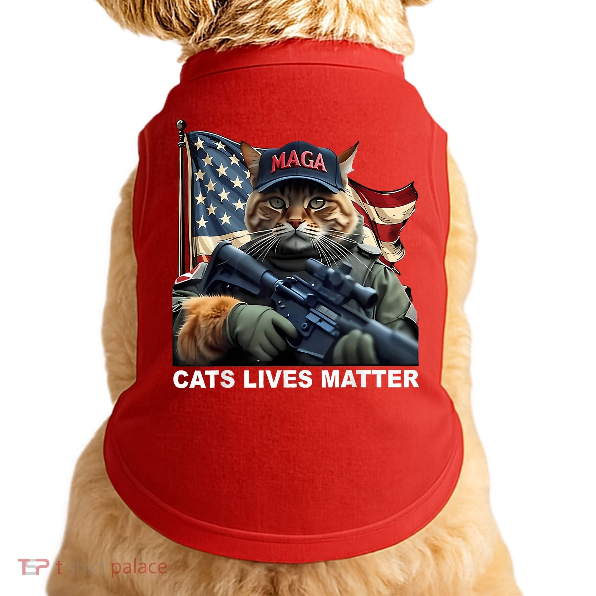 Cats Lives Matter Funny Trump 2024 Cat Maga Doggie Tank