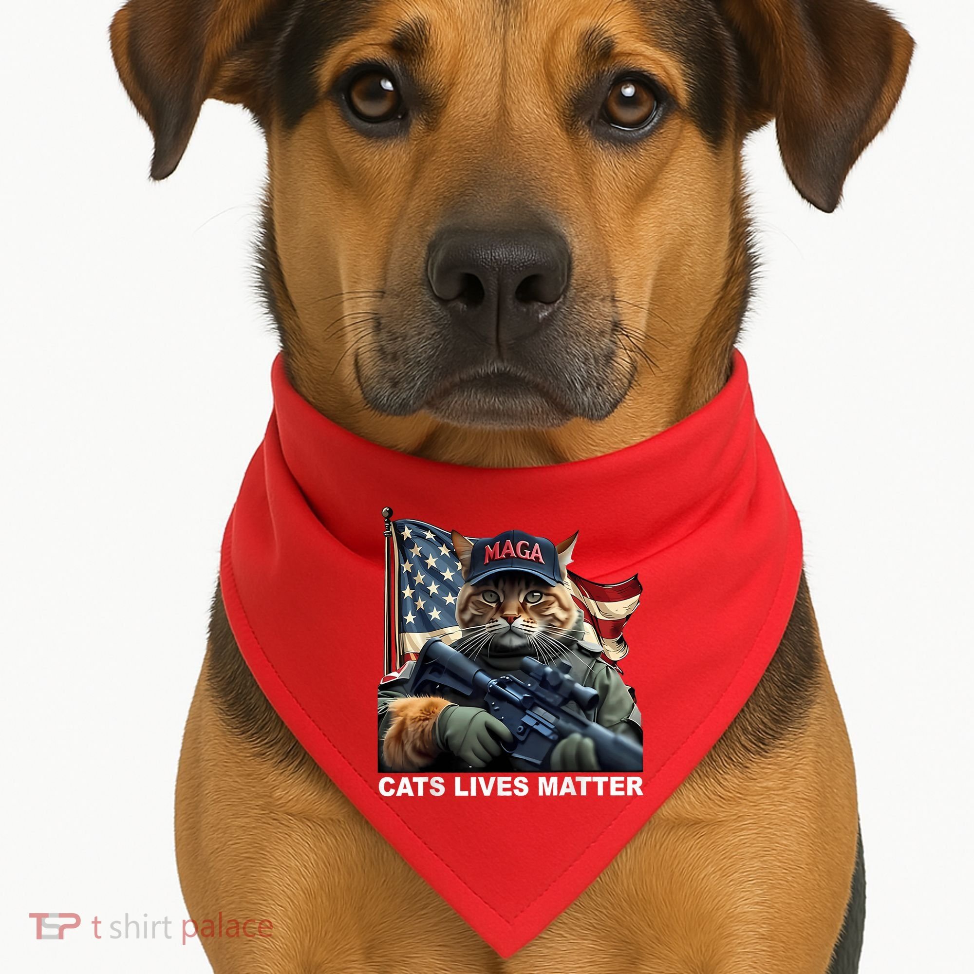 Cats Lives Matter Funny Trump 2024 Cat Maga USA-Made Doggie Bandana