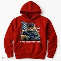 Cats Lives Matter Funny Trump 2024 Cat Maga Hoodie thumb 0