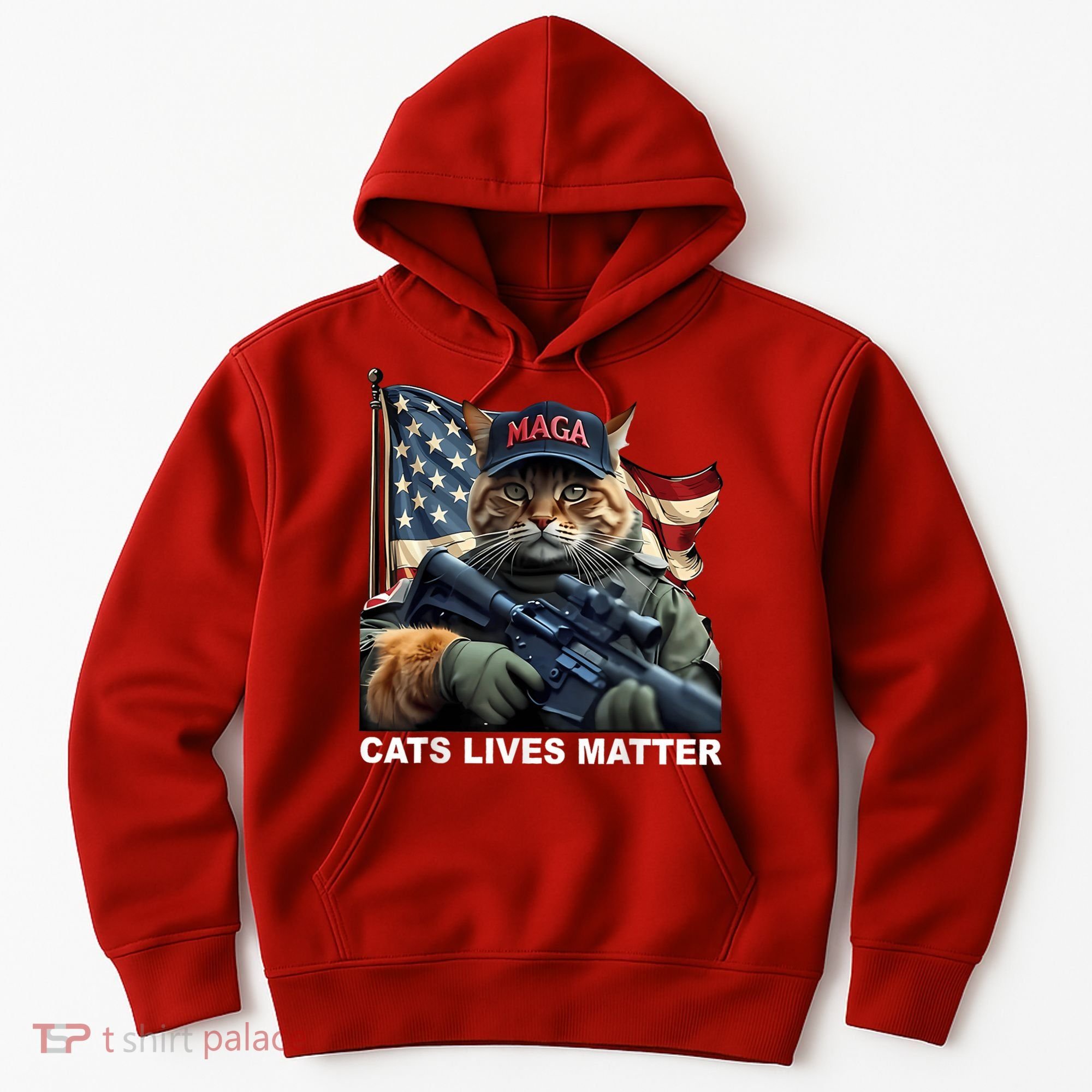 Cats Lives Matter Funny Trump 2024 Cat Maga Hoodie