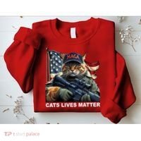 Cats Lives Matter Funny Trump 2024 Cat Maga Sweatshirt thumb 2