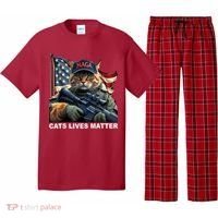 Cats Lives Matter Funny Trump 2024 Cat Maga Pajama Set thumb 0