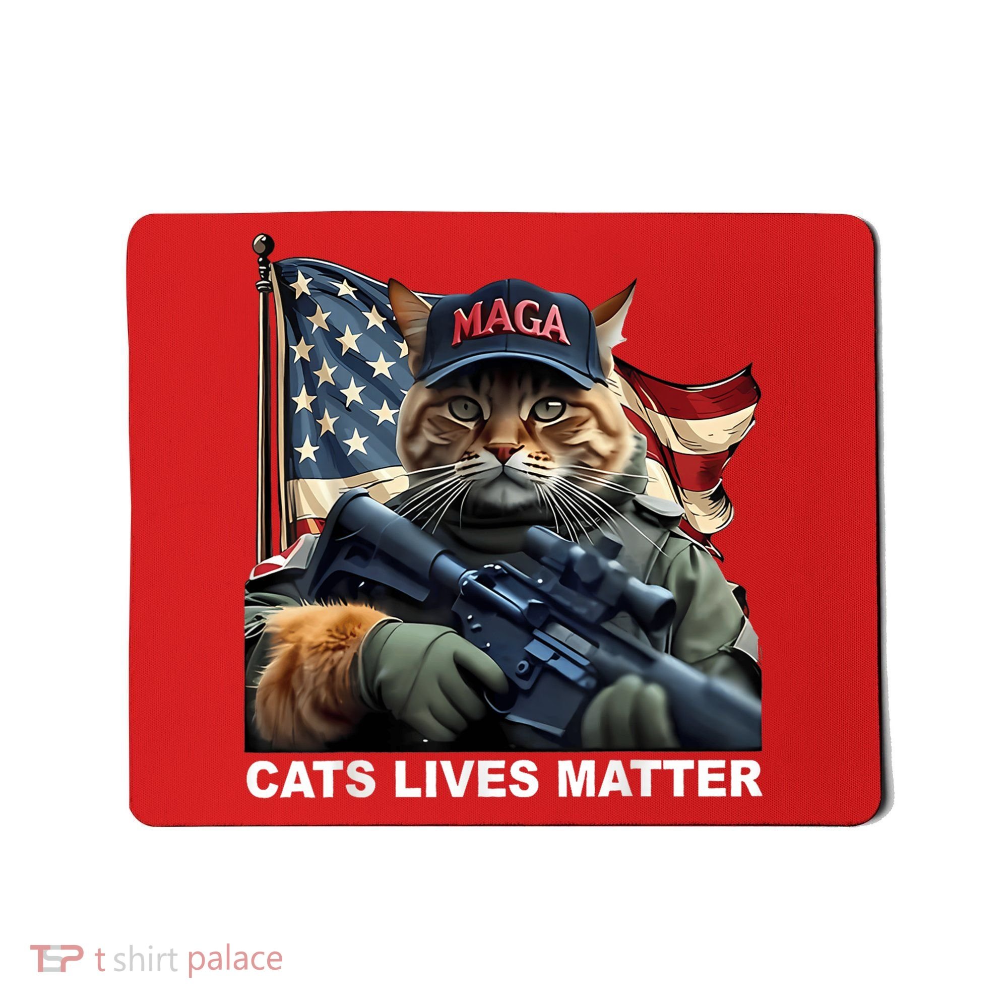 Cats Lives Matter Funny Trump 2024 Cat Maga Mousepad