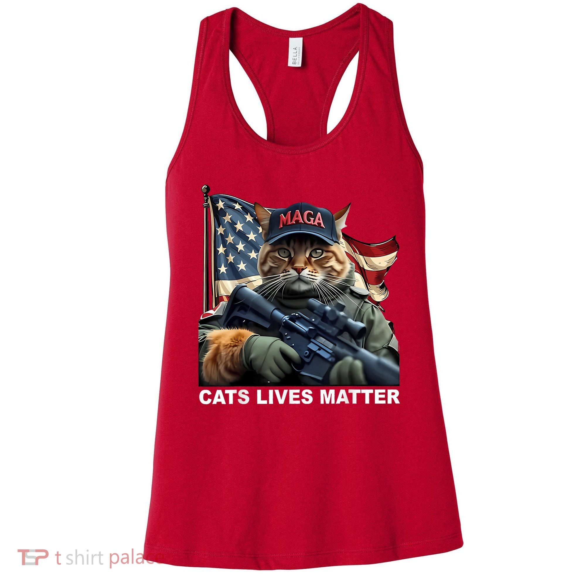 Cats Lives Matter Funny Trump 2024 Cat Maga Women's Tank Top