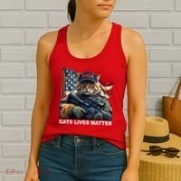 Cats Lives Matter Funny Trump 2024 Cat Maga Women's Tank Top thumb 2