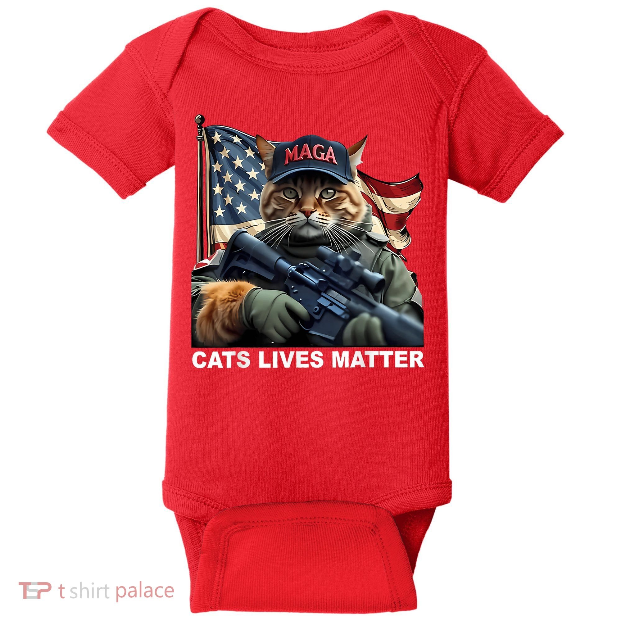 Cats Lives Matter Funny Trump 2024 Cat Maga Baby Bodysuit