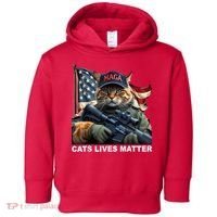 Cats Lives Matter Funny Trump 2024 Cat Maga Toddler Hoodie thumb 0