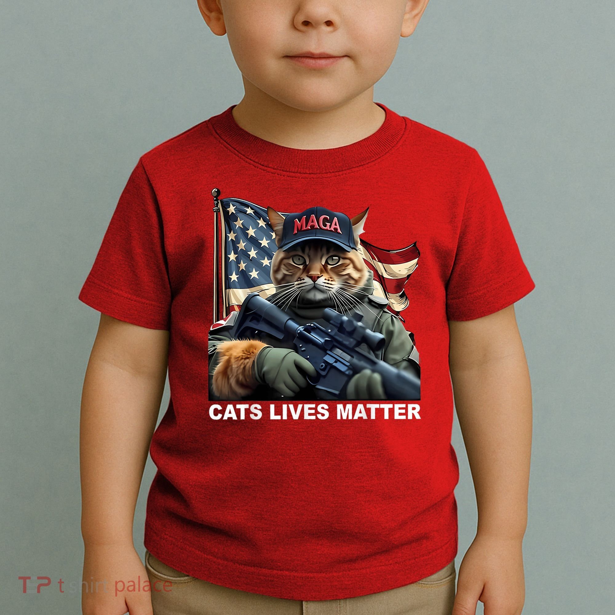 Cats Lives Matter Funny Trump 2024 Cat Maga Toddler T-Shirt