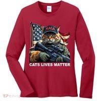 Cats Lives Matter Funny Trump 2024 Cat Maga Women's Long Sleeve Shirt thumb 0