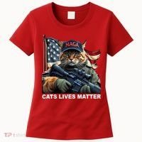 Cats Lives Matter Funny Trump 2024 Cat Maga Women's T-Shirt thumb 0