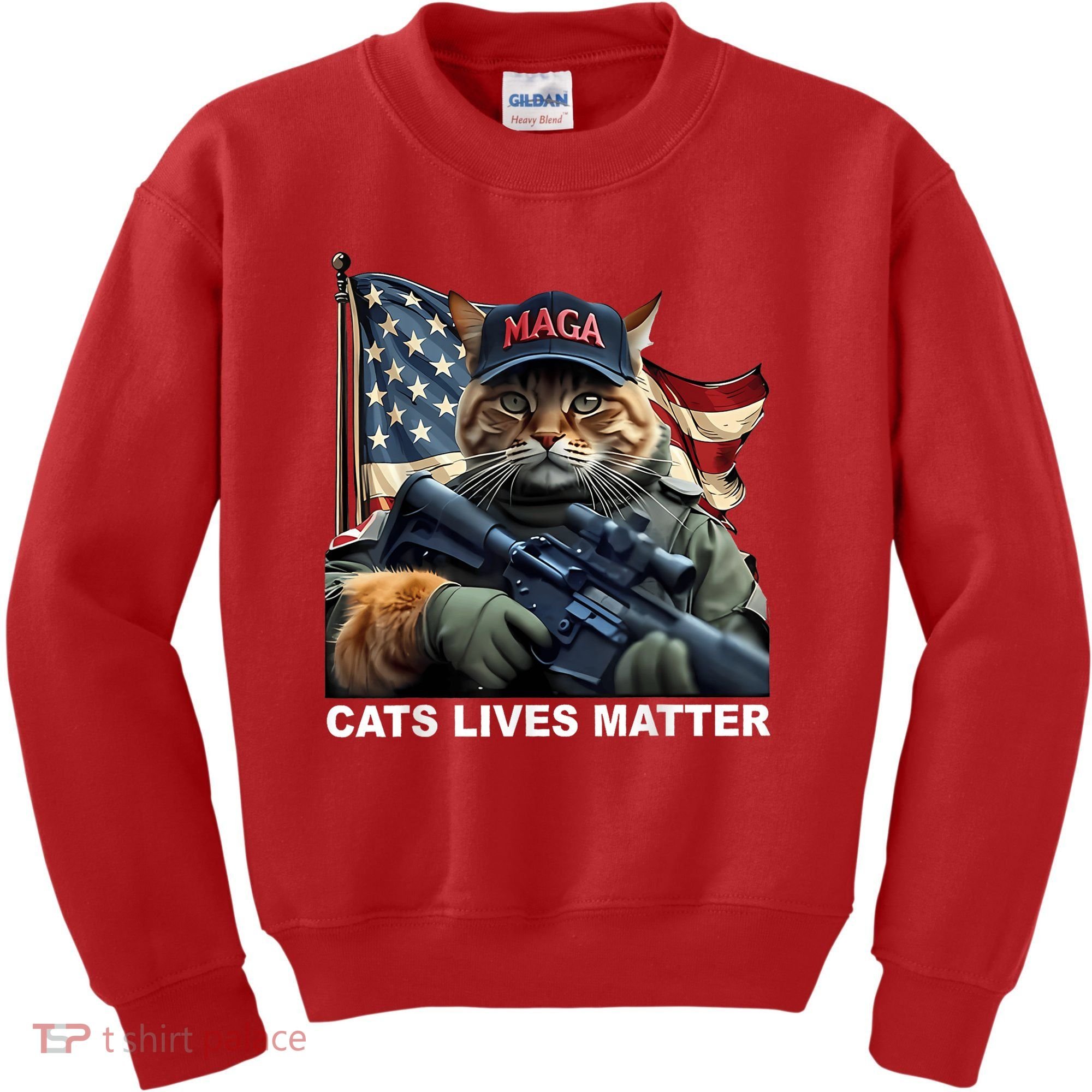 Cats Lives Matter Funny Trump 2024 Cat Maga Kids Sweatshirt