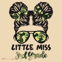 Camo Little Miss 3rd Third Grade Messy Bun Hair Tie Bow Tote Bag thumb 4