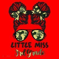 Camo Little Miss 3rd Third Grade Messy Bun Hair Tie Bow Santa Hat thumb 1